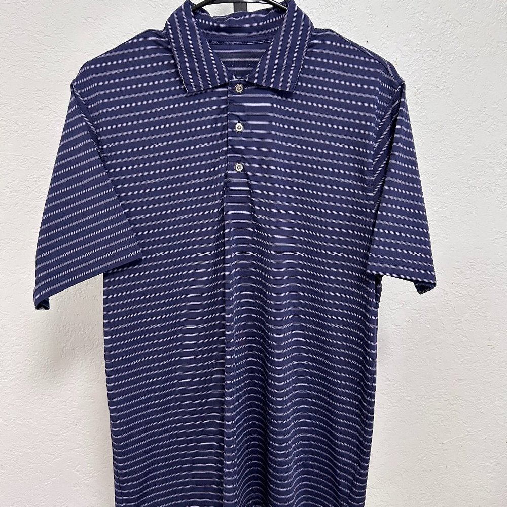 Navy Blue Striped Polo
